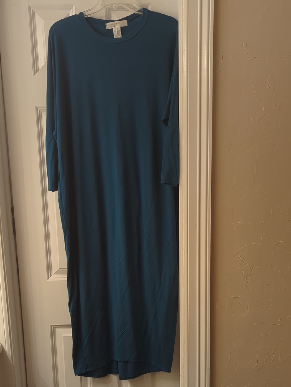 Classic Teal Long Sleeve Maxi Dress